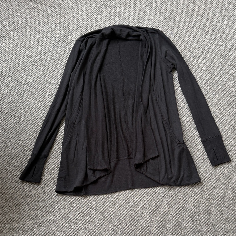 Athleta Pranayama Open Cardigan Wrap, Black, Size XS